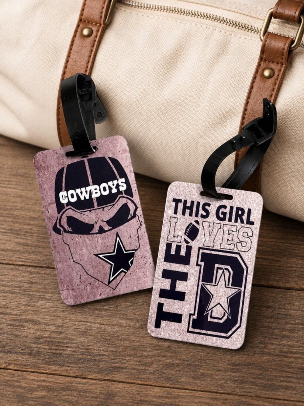 NWT Set of 2 Custom Football Fan Luggage Tag Set | Travel Tags For Bags